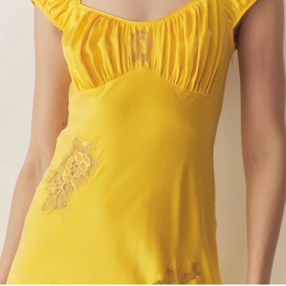 NWT Doen Gwendolyn yellow silk maxi dress in Daylily - Picture 4 of 10